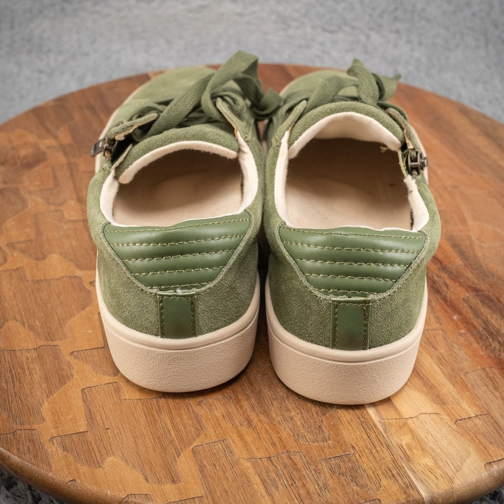 Women's Sz 7 Waco Revitalign Orthotic Leather Low Top Shoe - Green - Picture 4 of 7